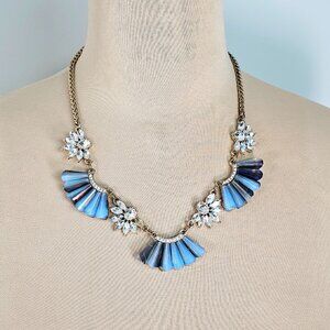 Blue Crystal Fan Necklace - Anthropologie Inspired